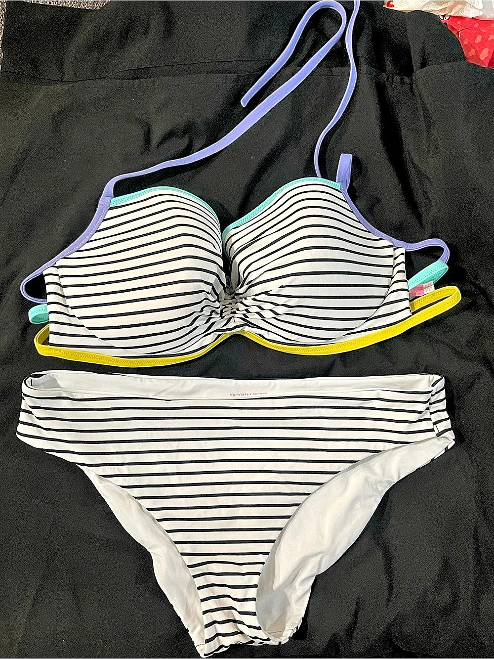 Victoria's Secret The Getaway Halter and The Classic Hipster Bikini Striped